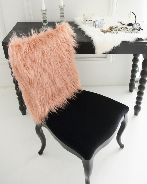 러블리 램 fur 체어커버-핑크