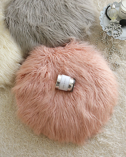 러블리 램 fur 원형방석-핑크
